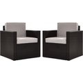 Veranda Palm Harbor 2-Piece Outdoor Wicker Conversation Set with Grey Cushions - Brown, 2PK VE383549